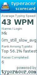 Scorecard for user im_still_slow_avg_43wpm