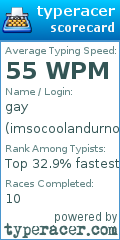 Scorecard for user imsocoolandurnot