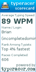 Scorecard for user incompletedominance