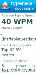 Scorecard for user ineffabletuesday