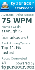 Scorecard for user ismailkadare