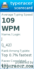 Scorecard for user j_42