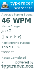 Scorecard for user j_a_c_k_z