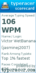 Scorecard for user jasminej2007