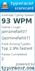 Scorecard for user jazminefart07