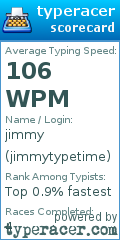 Scorecard for user jimmytypetime