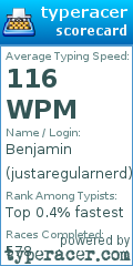 Scorecard for user justaregularnerd