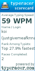 Scorecard for user justgivemeafknname