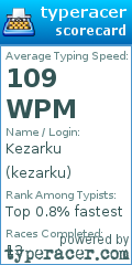 Scorecard for user kezarku