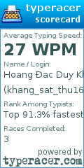 Scorecard for user khang_sat_thu160816