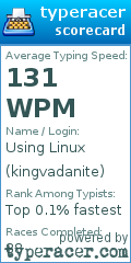 Scorecard for user kingvadanite