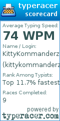 Scorecard for user kittykommanderz