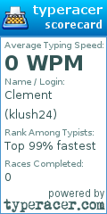 Scorecard for user klush24