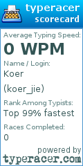 Scorecard for user koer_jie