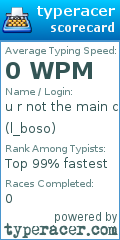 Scorecard for user l_boso