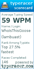 Scorecard for user lambuast