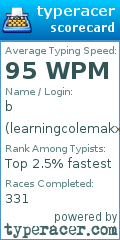 Scorecard for user learningcolemakxd
