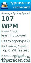 Scorecard for user learningtotype2