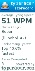 Scorecard for user lil_bobbi_42