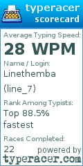 Scorecard for user line_7