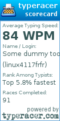 Scorecard for user linux4117frfr