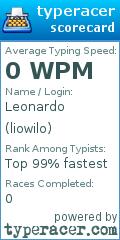 Scorecard for user liowilo
