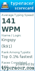 Scorecard for user lk91
