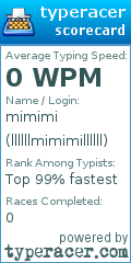 Scorecard for user llllllmimimillllll