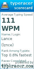 Scorecard for user lznce