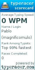 Scorecard for user magnificomulo