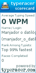 Scorecard for user manjador_o_datilografo