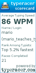Scorecard for user mario_teaches_typing