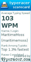 Scorecard for user maritimemoss