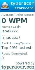 Scorecard for user mauapa