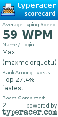 Scorecard for user maxmejorquetu