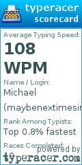 Scorecard for user maybenextimesir