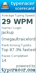 Scorecard for user megaultraicelord