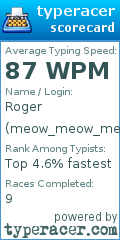 Scorecard for user meow_meow_meow