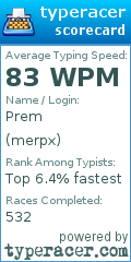 Scorecard for user merpx