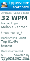 Scorecard for user mesmoire_