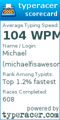 Scorecard for user michaelfisawesome