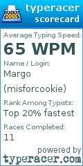 Scorecard for user misforcookie