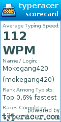 Scorecard for user mokegang420