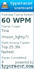 Scorecard for user moon_lighty7