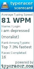 Scorecard for user moralist