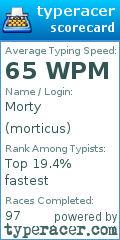 Scorecard for user morticus
