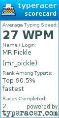 Scorecard for user mr_pickle