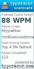Scorecard for user mrbluetuxedoman