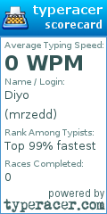 Scorecard for user mrzedd