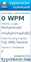 Scorecard for user muhammadrafly